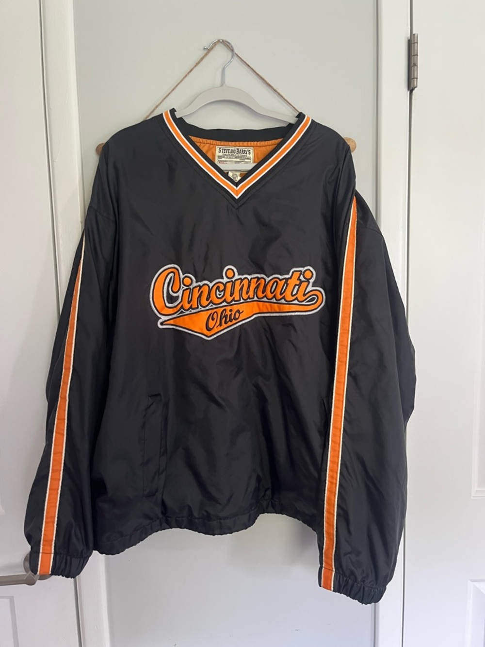 Steve & Barry's Black and Orange Cincinnati Ohio Pullover Jacket